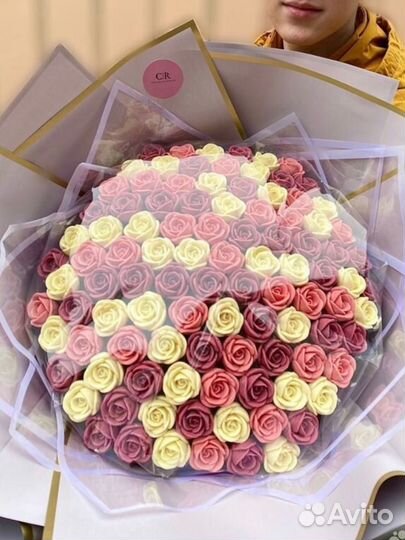 Шоколадный букет розы