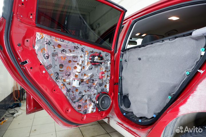 Kia Rio Шумоизоляция дверей от Шумoff