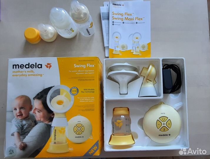 Молокоотсос medela swing flex электрический