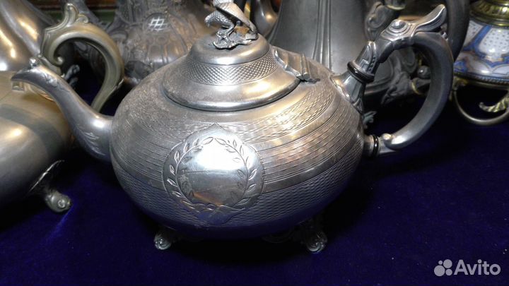 Чайники.Кофейники.19 век.Англия.Оловянные