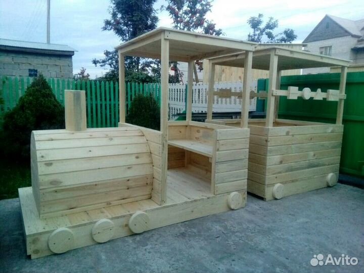 Паровозик (поезд) для детской площадки, песочница