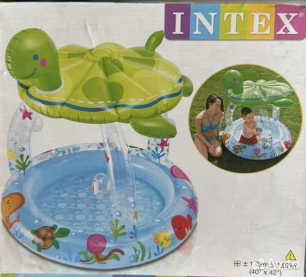 Надувной бассейн с навесом новый