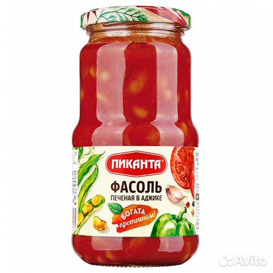 Фасоль пиканта печёная в аджике 530г