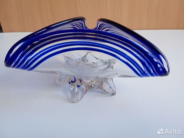 Пепельница синее стекло СССР