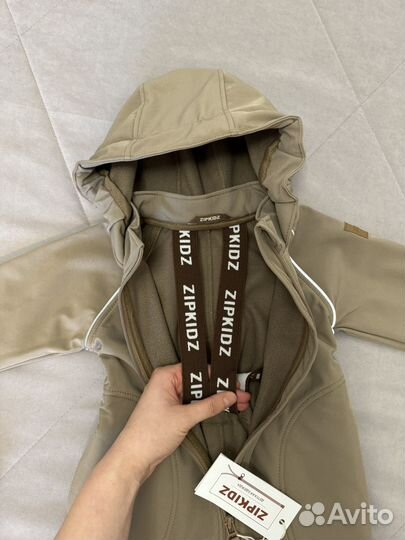 Новый softshell Zipkidz коричневый 86,92,98