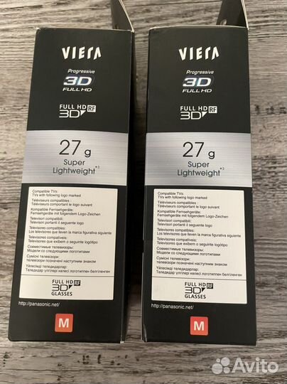 Очки 3D Panasonic 2 пары,запечатанные,новые