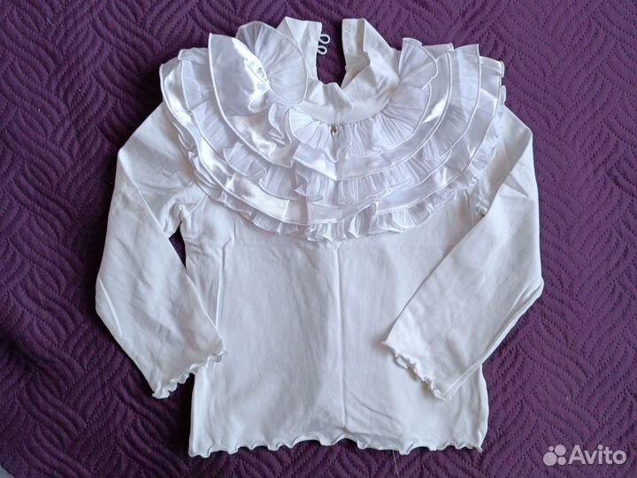 Белая нарядная блузка для девочки