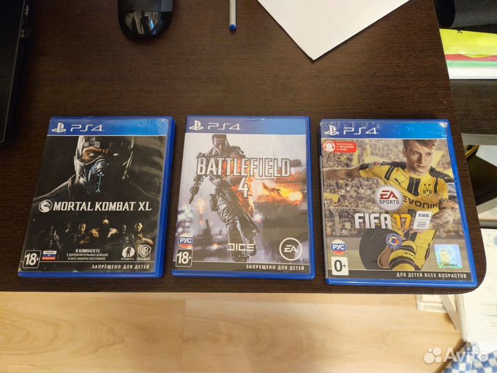 Диски для ps4 mk4 fifa 17 bf4