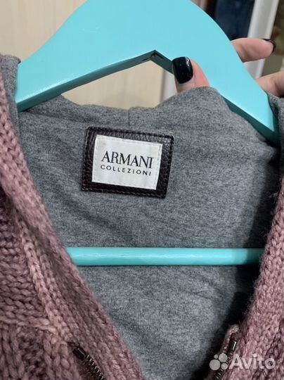 Худи дафклот Armani на молнии фиолетовый