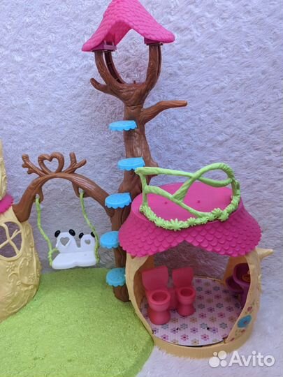 Дом панды с мебелью и куклой