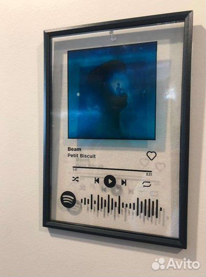 Стеклянная рамка с фото и любимой песней