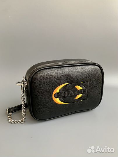 Сумка женская Coach чёрная на цепочке