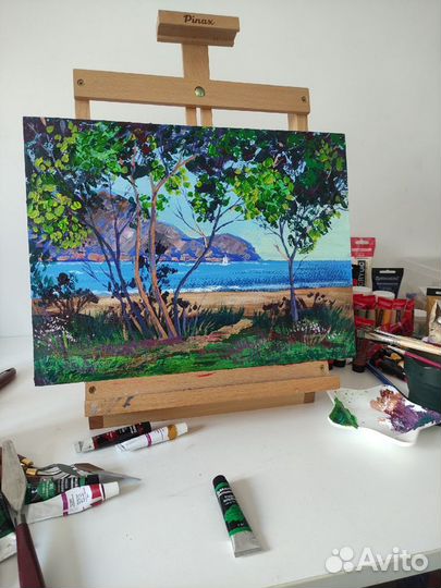 Картина Южный берег. Акрил 40х30 см