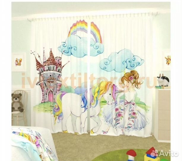 Фотошторы с покрывалом и наволочками