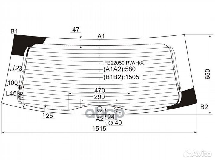Стекло заднее с обогревом toyota sienna 03-09 F