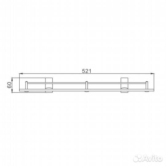 Полка стеклянная D-Lin D260330, хром