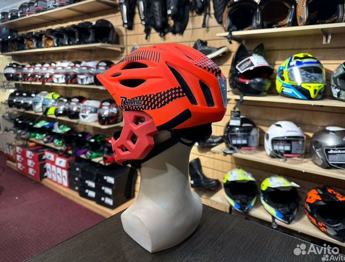 Кроссовый детский шлем защитный цветной на мото