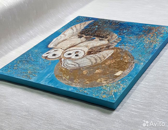 Интерьерная картина совы. Ручная работа