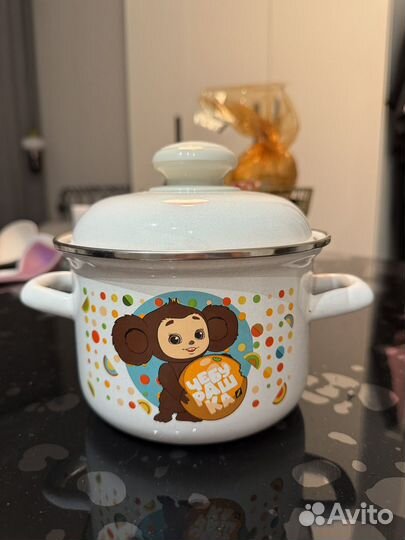 Кастюля эмалированная Hitt Чебурашка1,5л