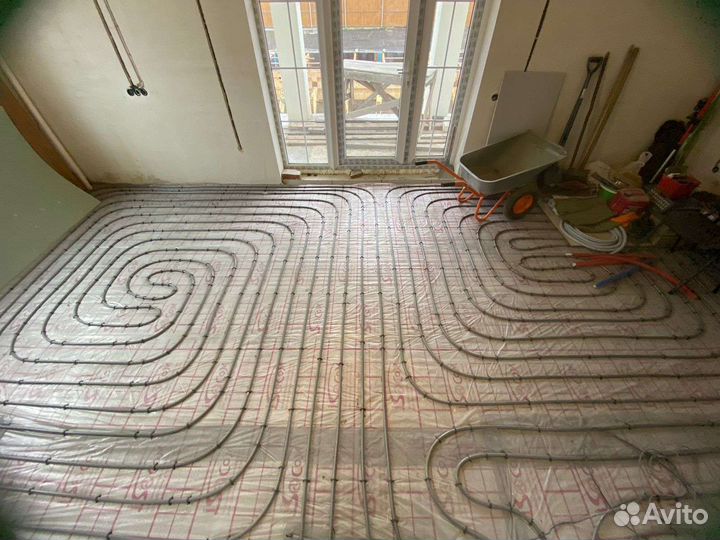 Монтаж водяных теплых полов, радиаторов, котельные