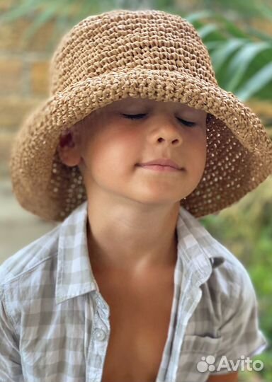 Шляпа панама пляжная из Рафии ручная работа