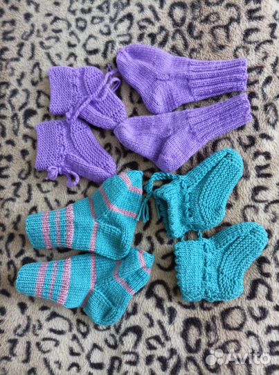 Носки детские вязанные, ручная вязание