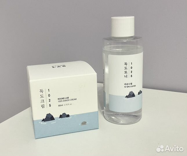 Крем и тонер round lab dokdo 1025