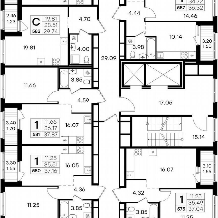 1-к. квартира, 37 м², 12/15 эт.