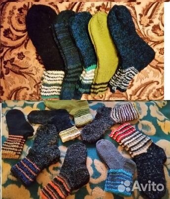 В наличии готовые вязаные шерстяные носочки