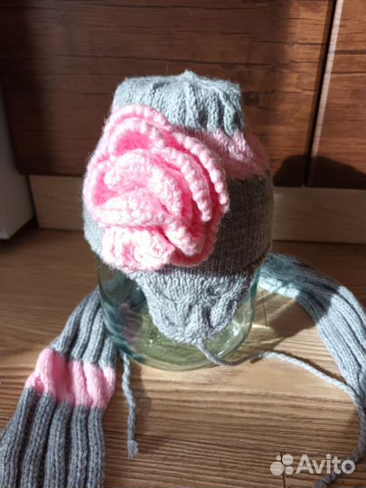 Шапка и шарф для девочки комплект