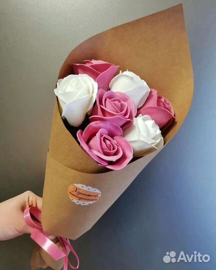 Букет из мыльных розочек