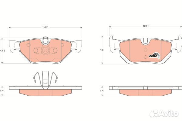 Колодки тормозные BMW E81/E87/E90/E91/E84 X1 задни