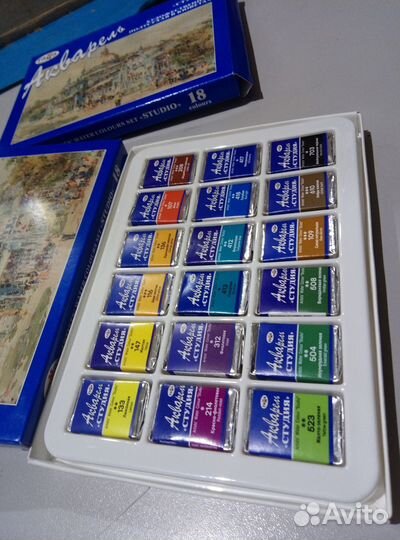 Набор акварельных красок акварель кюветы новая