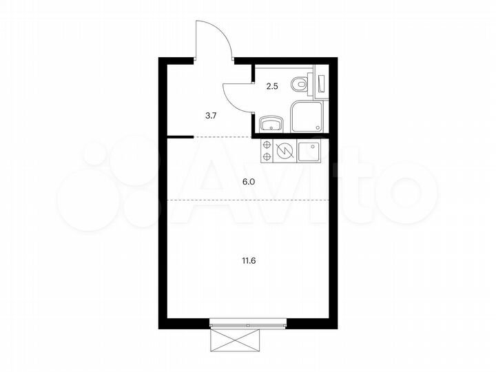 Квартира-студия, 23,8 м², 18/33 эт.