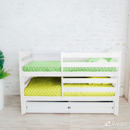 Кроватка матрешка эко из массива выдвижная для мал