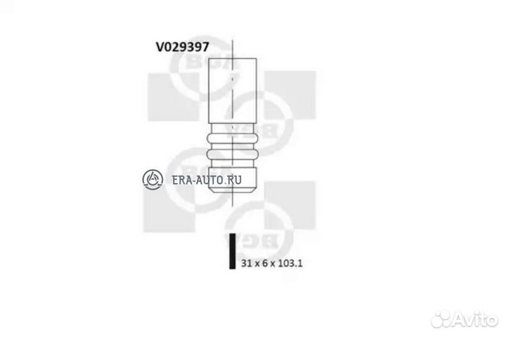 BGA V029397 Клапан впускной opel Z16XE, Z16XEP, Z1