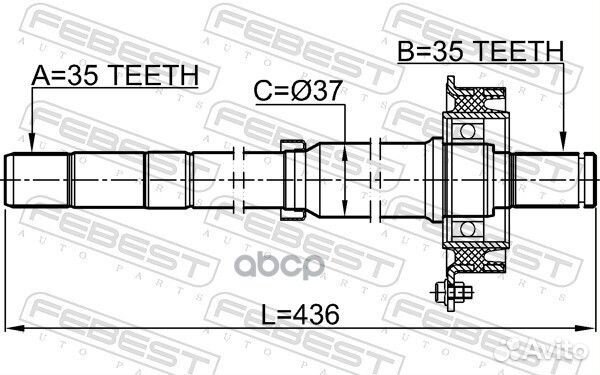 Полуось правая 35x437x35 2112-ESC Febest