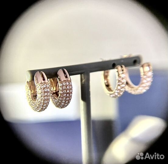 Swarovski серьги- кольца Dextera, Stone оригинал