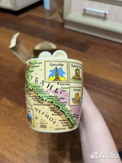 Чашка с ложкой кубанский сувенир