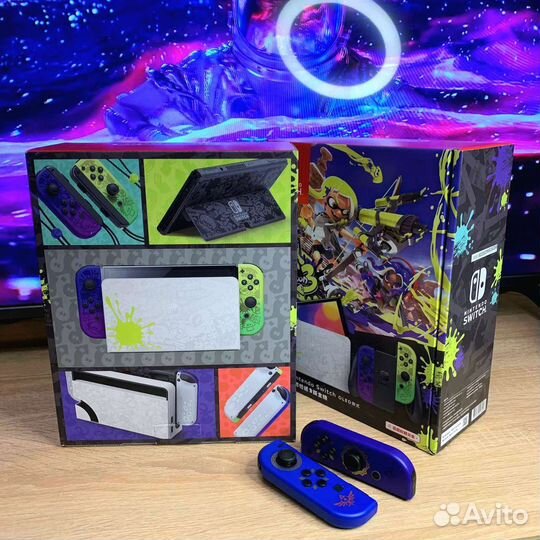 Прошитый Новый Nintendo Switch Oled Splatoon 3