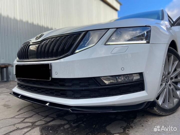 Сплиттер бампера skoda octavia A7 Рестайлинг