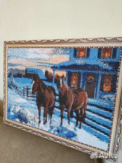 Картина на подрамнике алмазная мозаика