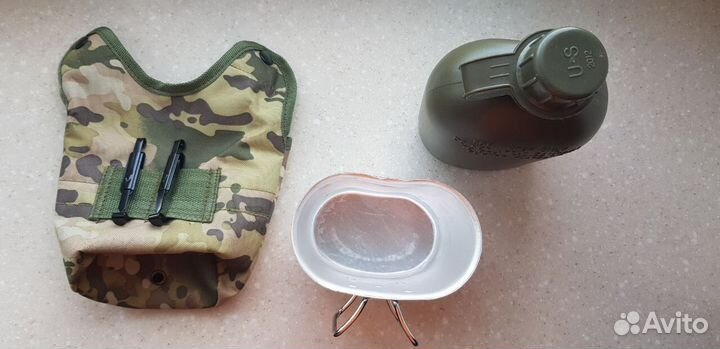 Фляга армейская США + кружка-котелок + чехол