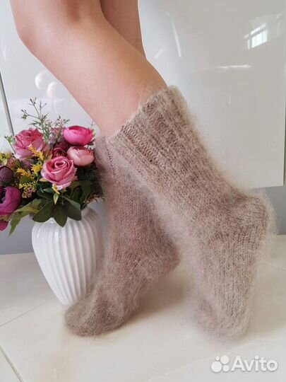 Носки пуховые из собачьей шерсти и козьего пуха