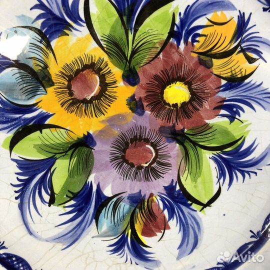 Фаянсовое антикварное блюдо середина XX века