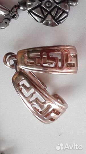 Серьги серебрение кольцо