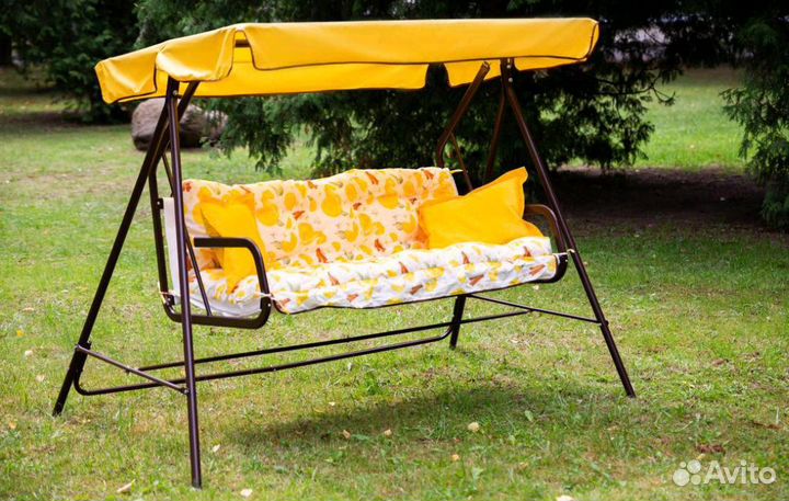 Новые качели садовые,двухместные, 204x121 x144,5см