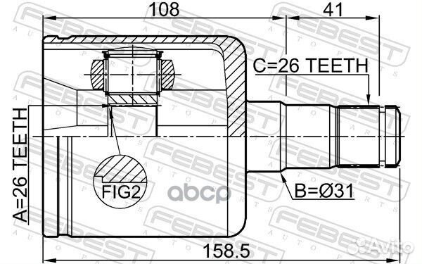 Шрус внутр левый volvo S40 II 2004-2012 2711-S4