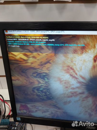 Видеокарта Asus rx480 8gb