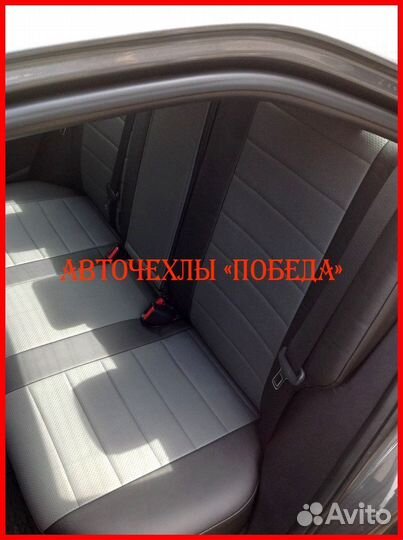 Чехлы Toyota Corolla 11 из экокожи чёрно-серые
